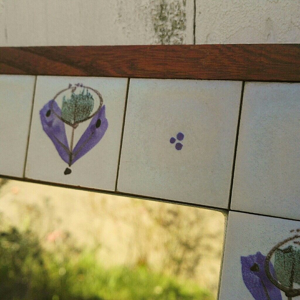 Ceramic mirror and wood by Michel Boillot