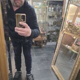 Art Deco gilded trumeau, bevelled mirror