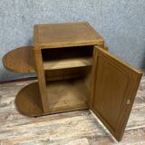 Art Deco period bar cabinet / trolley on wheels in oak circa 1940