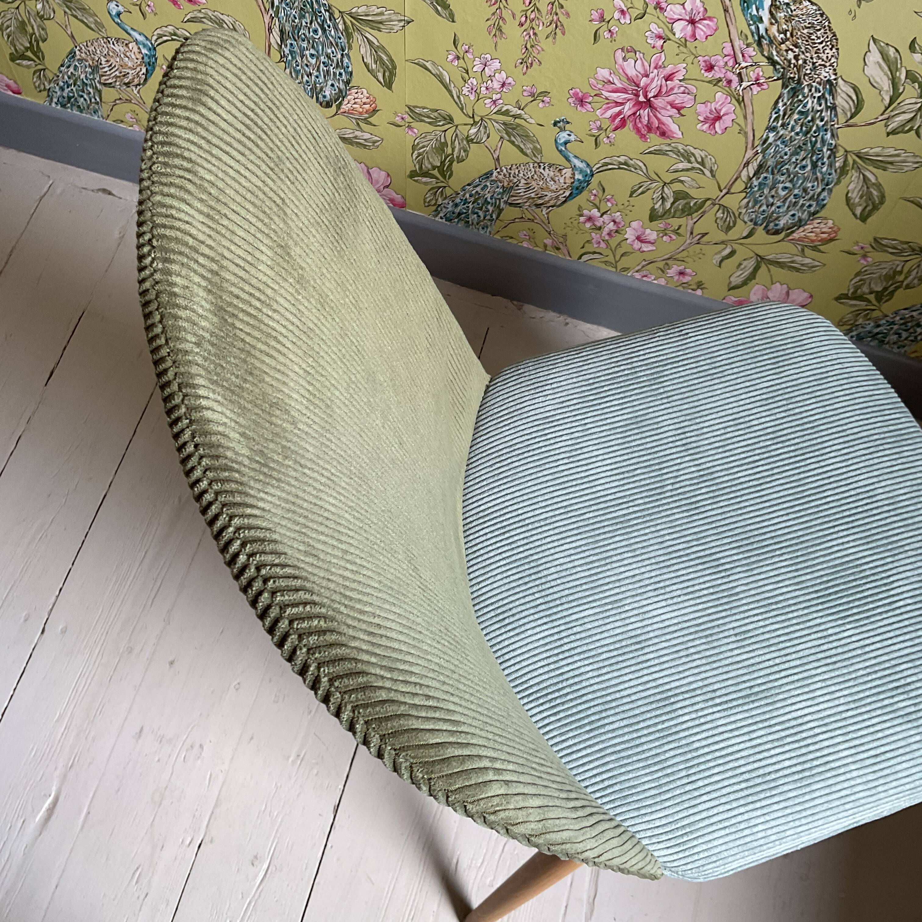 Trio of Scandinavian velvet chairs