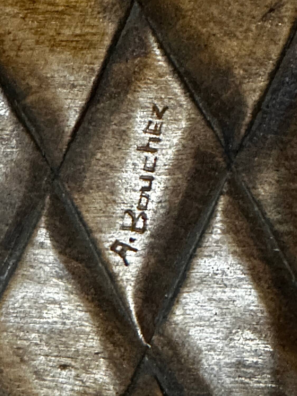 Basket or Pocket Emptying from the 1950s in Carved Wood signed A. Bouchez