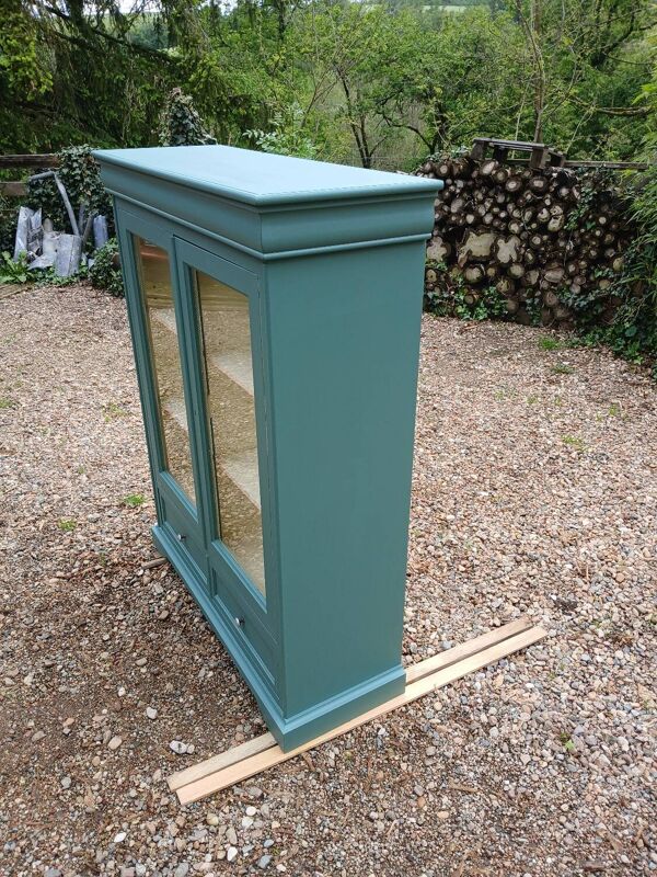 Meuble vitrine en bois revisite