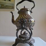 Art Nouveau teapot or samovar in silver-plated metal by goldsmith Victor Saglier