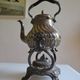 Art Nouveau teapot or samovar in silver-plated metal by goldsmith Victor Saglier