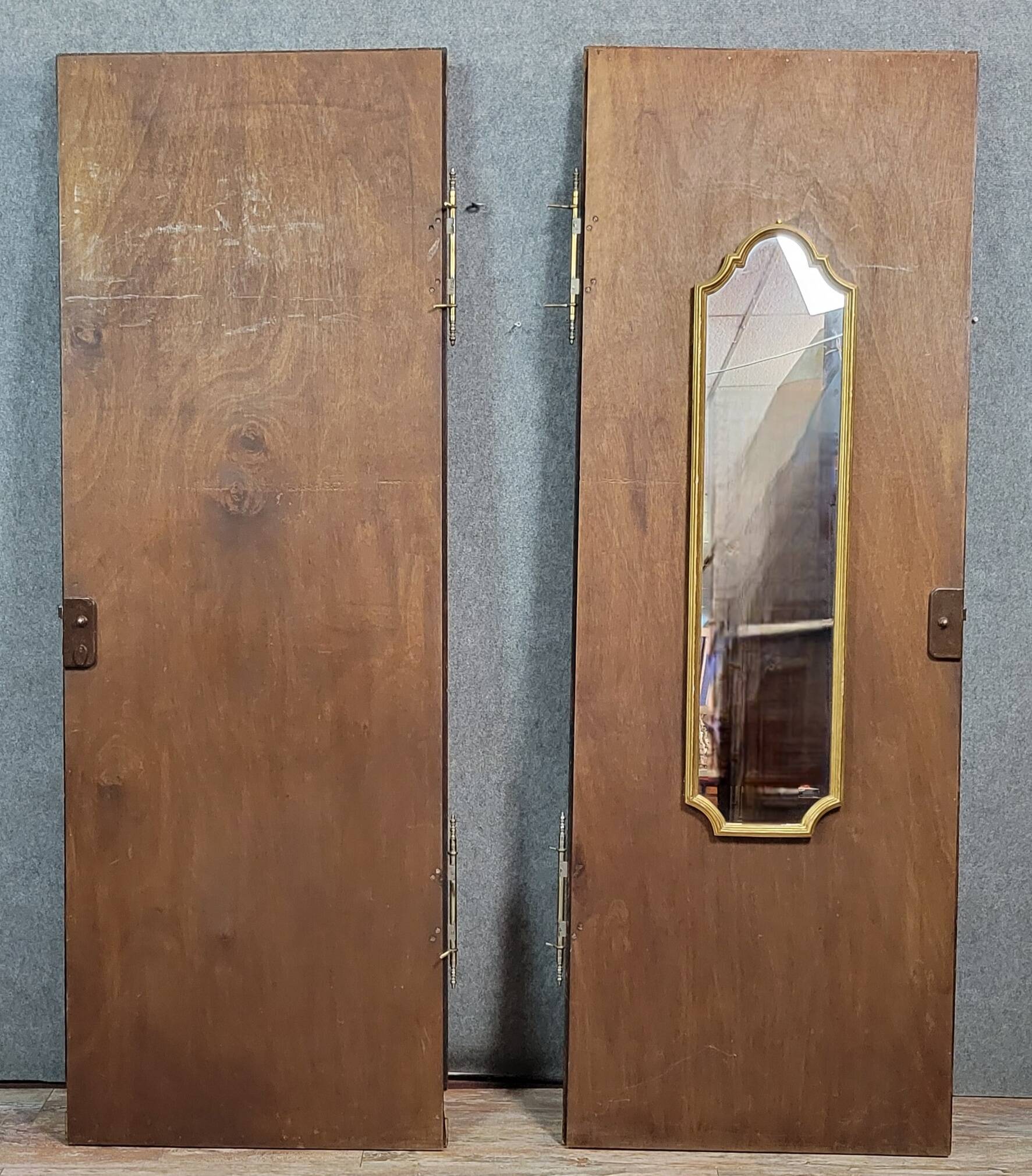 Pair of 18th century oak woodwork castle doors with putti
