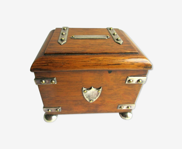 Encrier dans coffret bois boite à timbres pique plume Art Nouveau