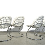 Set of 4 “Pascale” wire chairs designed by Gastone Rinaldi for Thema