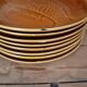 8 glazed flat plates with vintage fish decoration Saint Amand