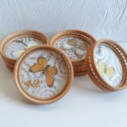 Plateau de service papillon avec sous verres