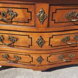 Transition louis xv louis xvi chest of drawers in cherry wood 4 drawers from the 18th century