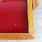 Plateau rouge - verre et bois