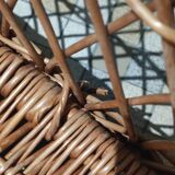 Wicker toy chest bench