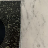 Black black square marble ashtray speckled green