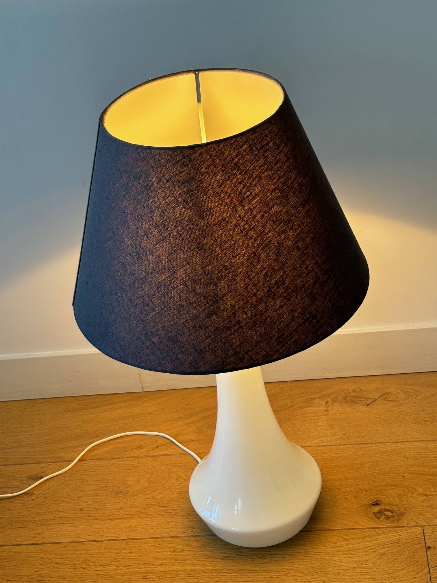 opaline and brass lamp - Sweden 60s/70s