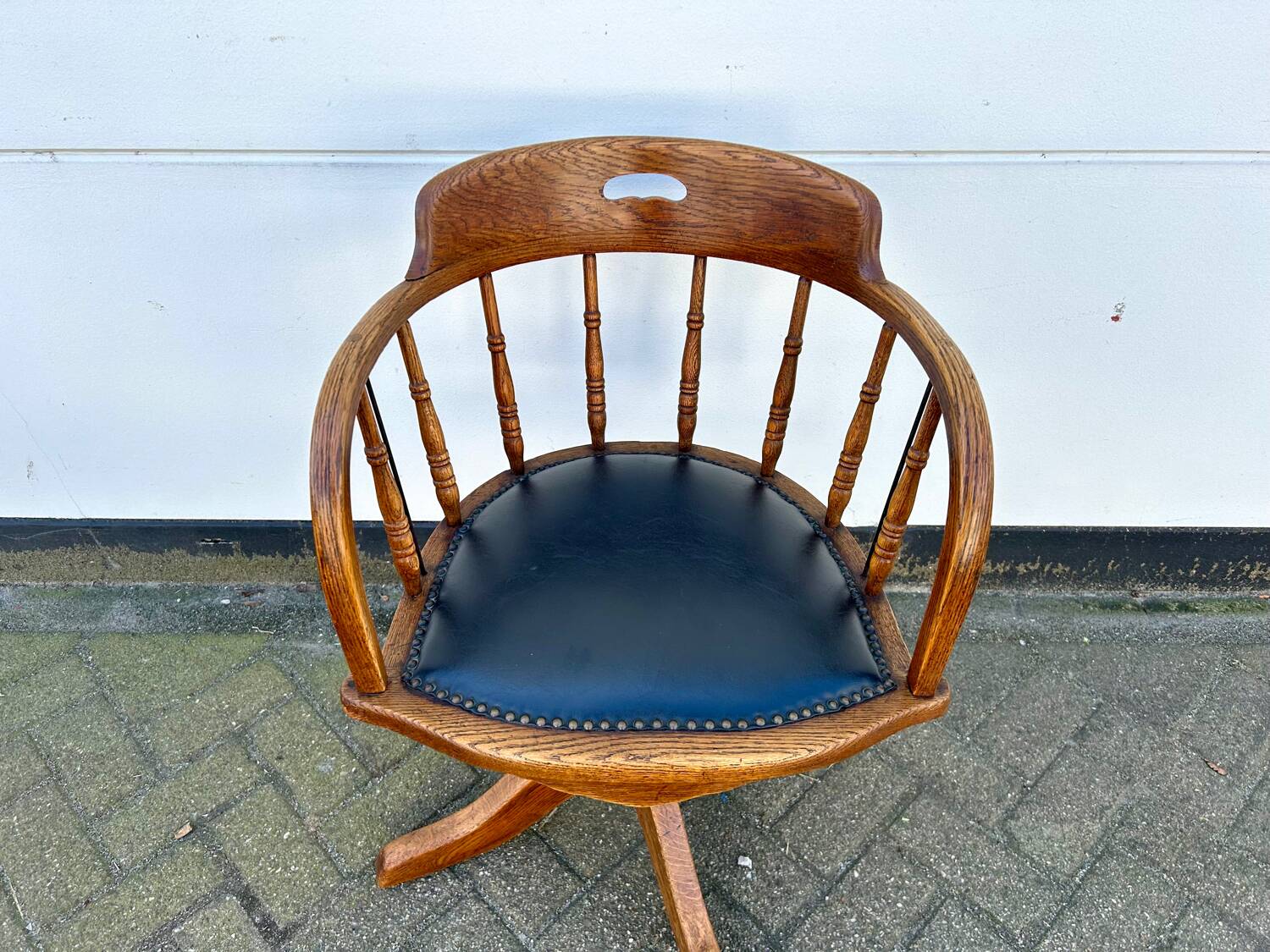 Antieke Eikenhouten Bureaustoel