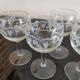 5 vintage “henri julien” red wine balloon glasses with luminarc grape blues decoration