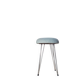 Vintage 1950s stool, metal tapered legs and velvet.