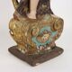 Antique wooden lacquered angel-shaped candlesticks, 18th century.
