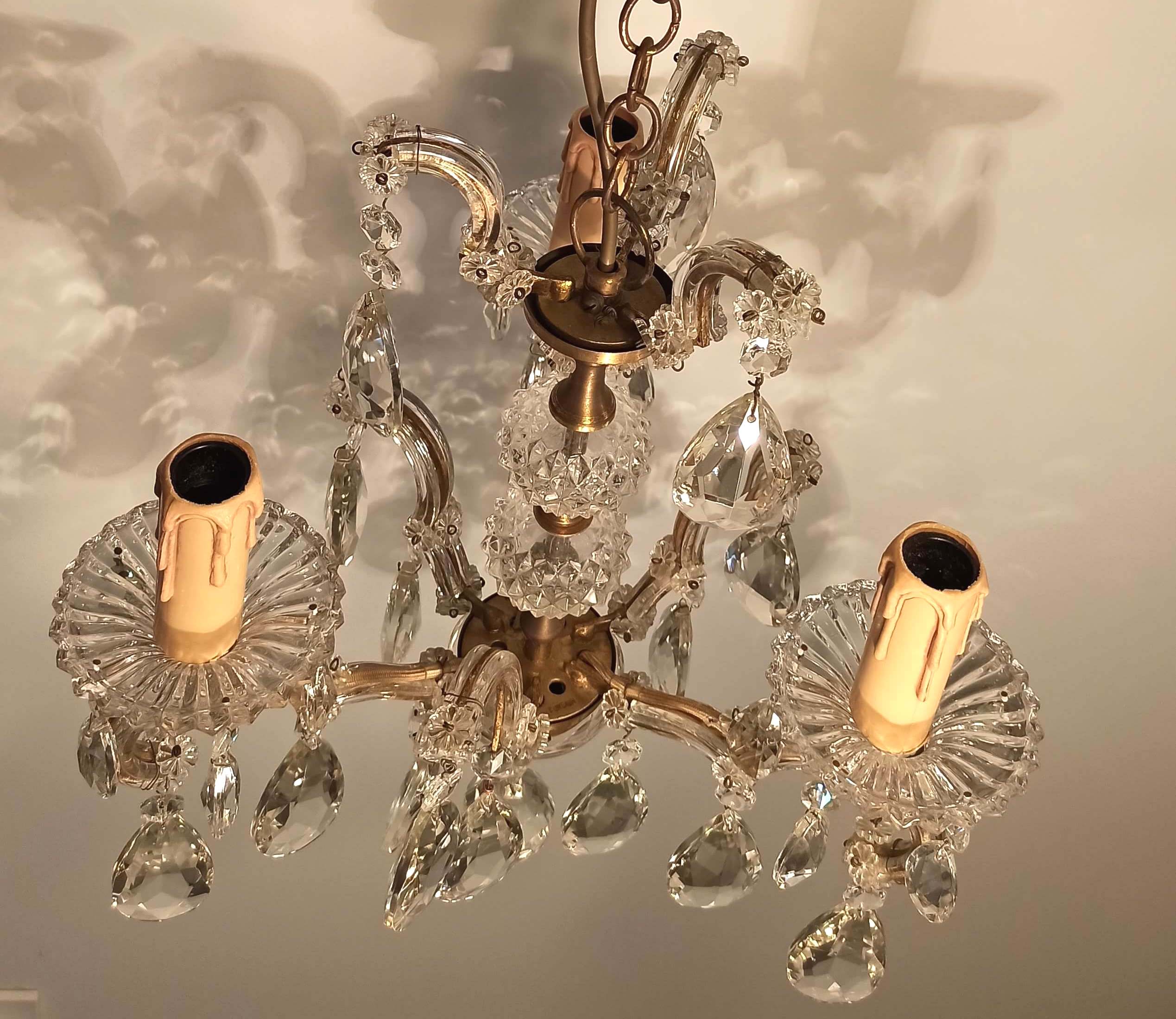 Ancien lustre à pampilles baroque