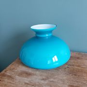Turquoise opaline glass globe lampshade