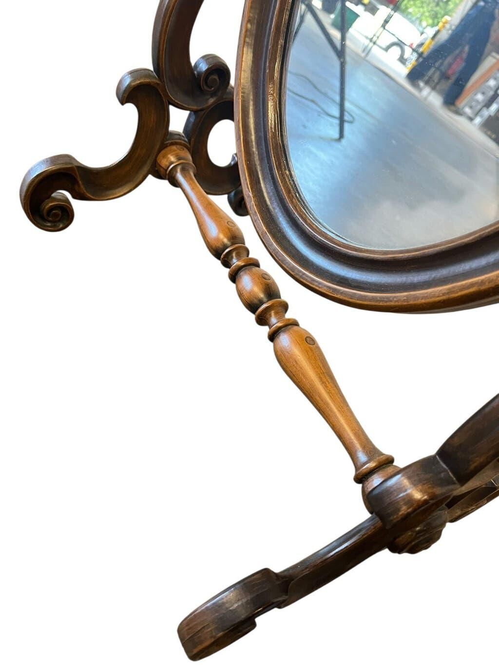 Vintage wooden table mirror / baroque floor mirror
