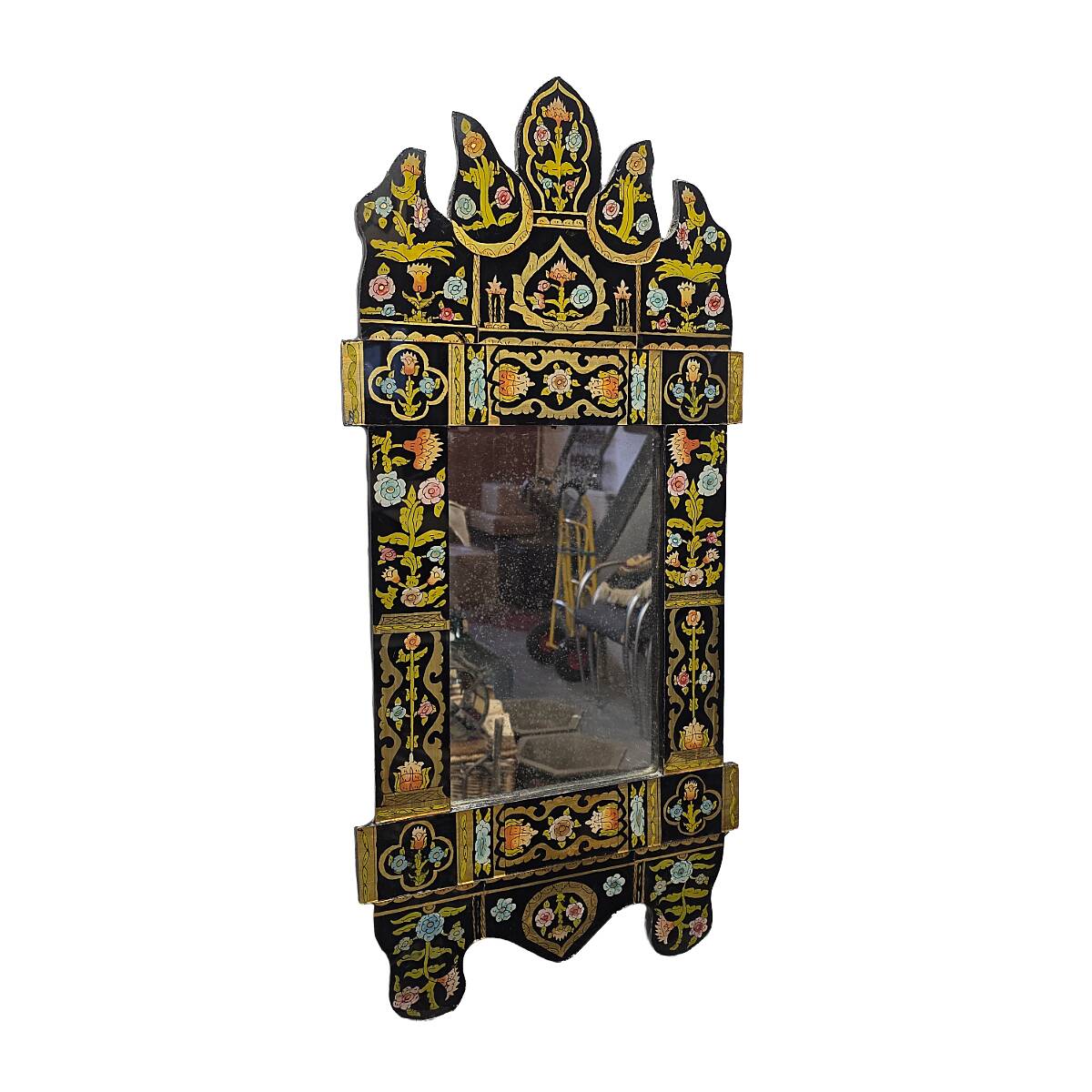 Vintage Hand Painted and gilded Moorish Mirror, 1960/70s
