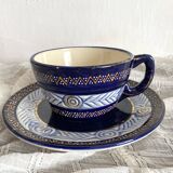 Large HB Quimper cup with saucer
