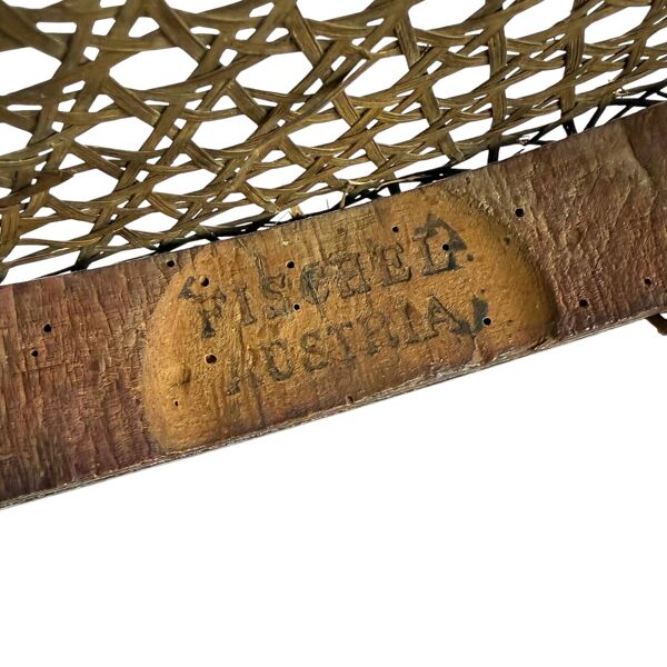 Ensemble de deux chaises anciennes Fischel en bois courbé – Chaises de café de Vienne – Siège en osier