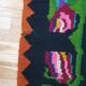 Floral handwoven green and fuchsia rug, made in wool, bohemian design 170x232cm