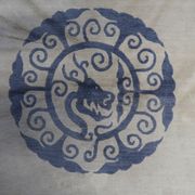 Vintage handmade 4.8' x 6.1' (147 cm x 187 cm) Tibetan Khaden rug from the 1970s