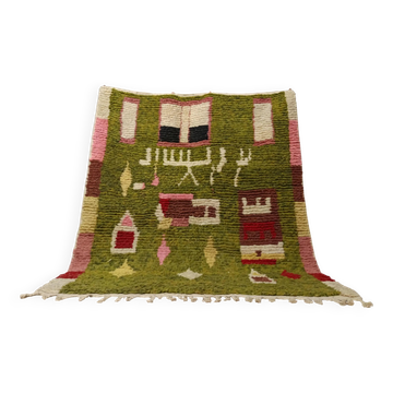 Tapis en laine artisanal marocain, grande taille 250x150 cm, fait main