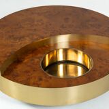 Trg" circular coffee table with bar by willy rizzo, 1970