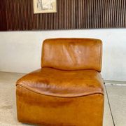 Brutalist Style DS-15 Leather Lounge Chair from De Sede, Switzerland 1970s