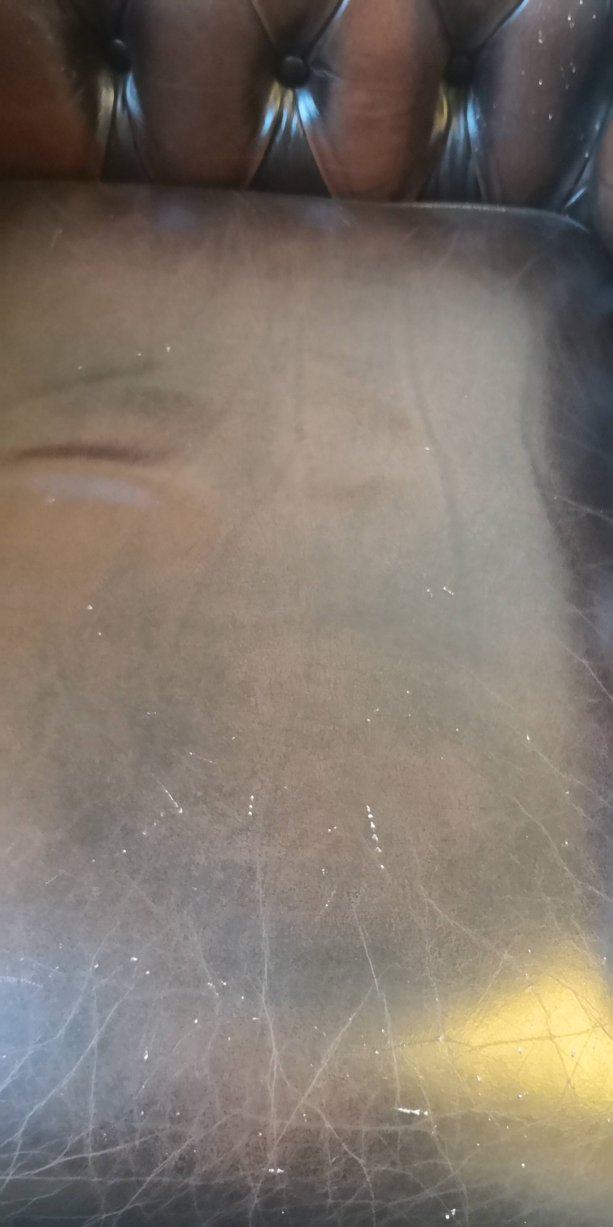 Vintage Brown Leather Chesterfield Tufted Armchair