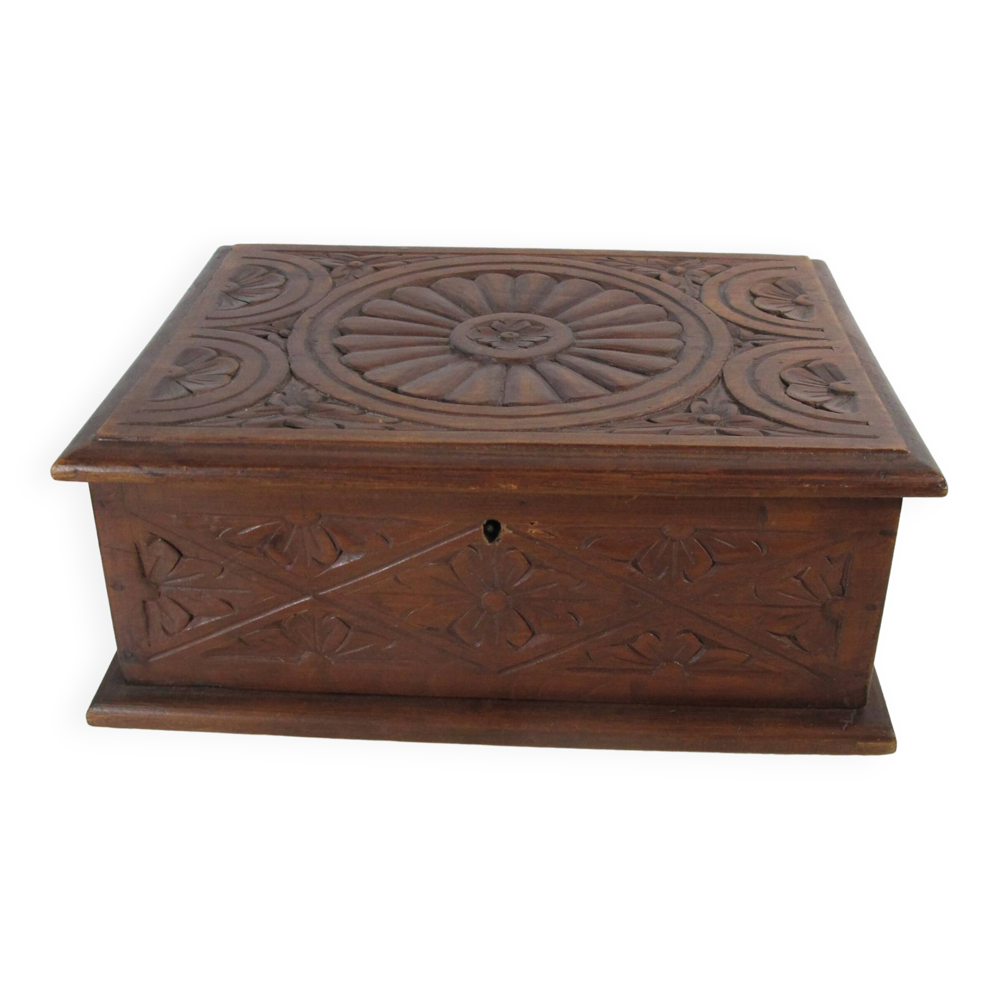 Carved wooden box