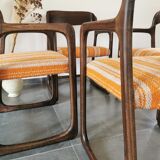 Series of 4 armchairs Baumann model flat called "sled"