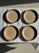 Lot de 4 assiettes à dessert en grès beige liseré brun Sarreguemines grès