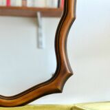 Large vintage mirror in scrolled cherry wood