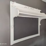 Old white and taupe “Market Day” oak shelf