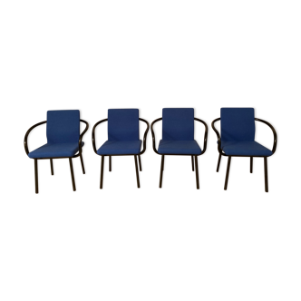 Set of 4 mandarin chairs by Ettore Sottsass, knoll edition