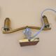 Art Deco lamp pair in brass and glass