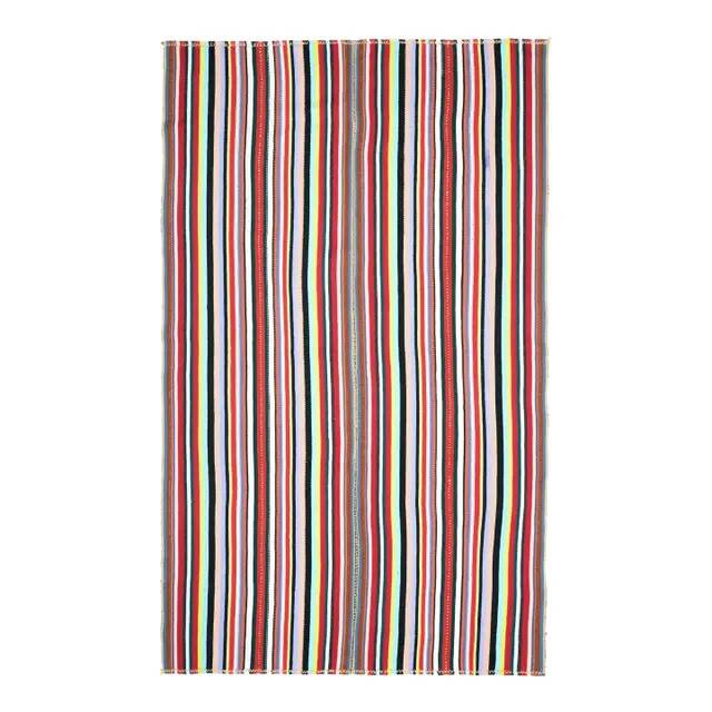 Tapis turc Oushak fait main en laine et coton rouge 174x287 des années 1970