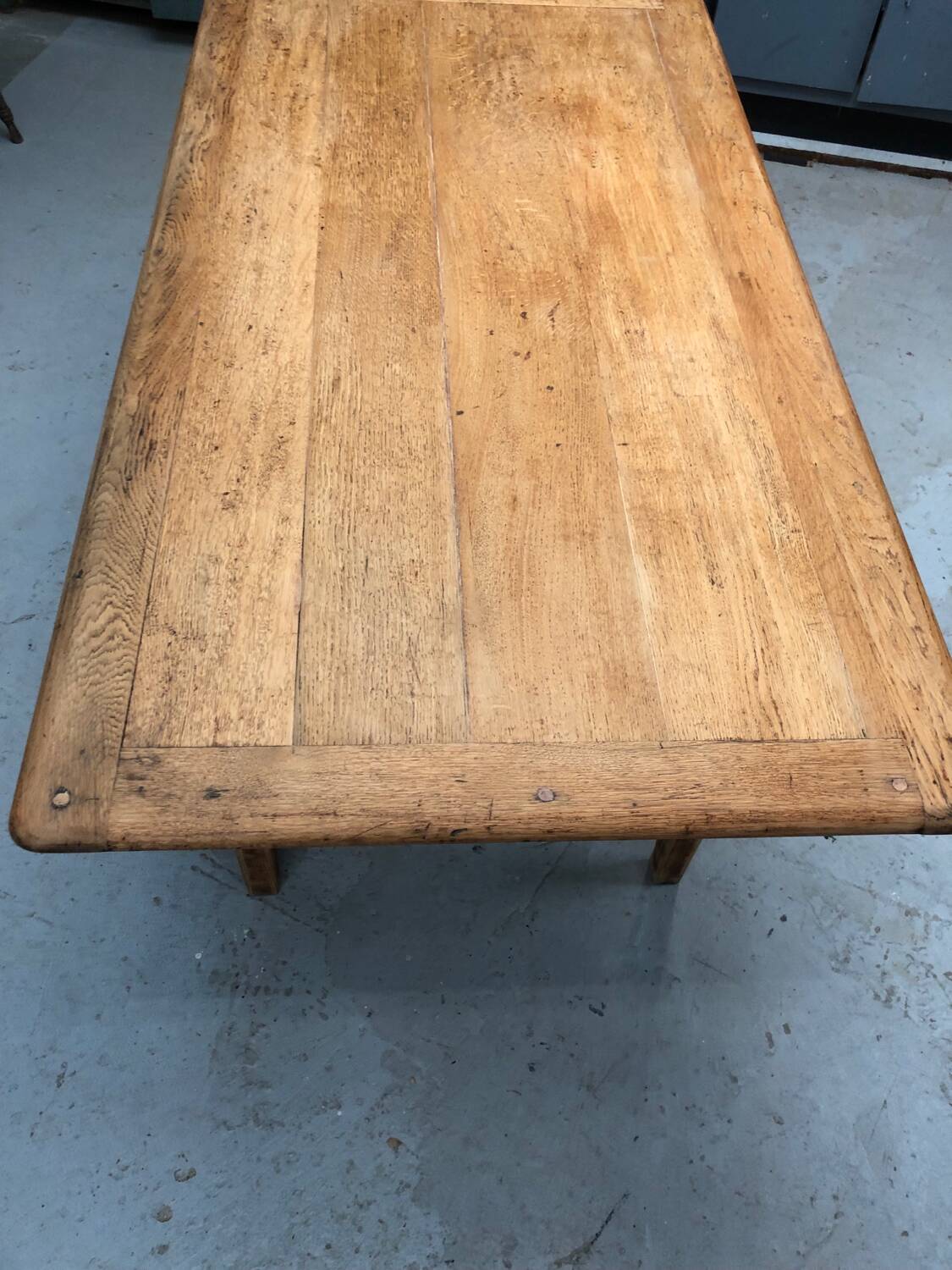 Ancienne table de brasserie plateau en chêne