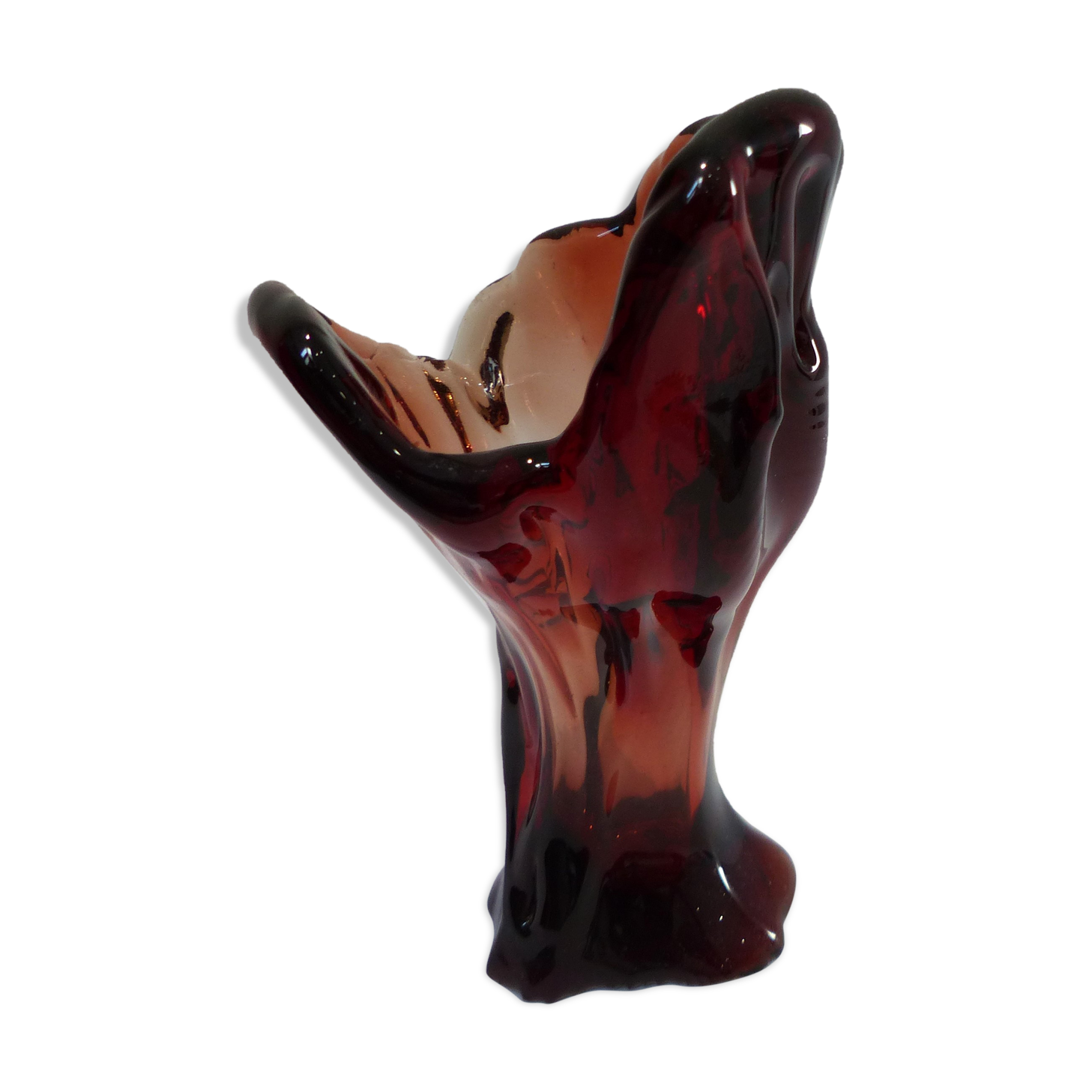 Vintage red glass vase