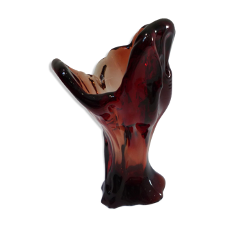 Vintage red glass vase