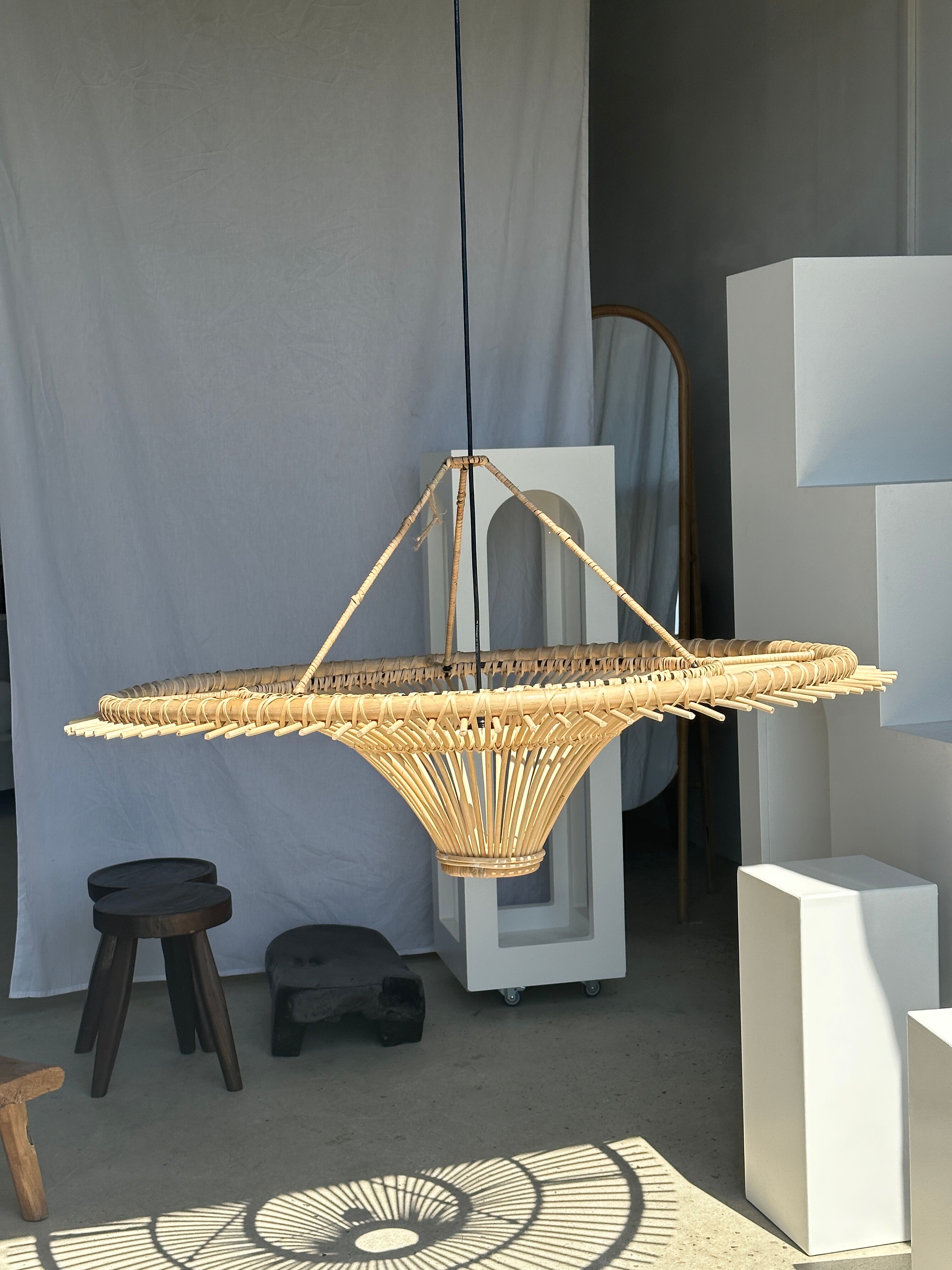 Suspension rattan saucer iron frame D:120 H:60