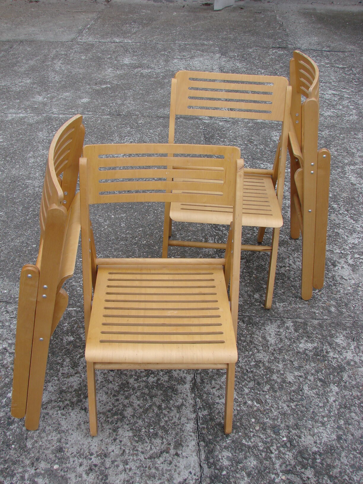 Lot de 4 chaises pliantes, années 1980