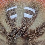 Antique orange German Art Deco WMF Ikora glass pendant lamp 1930