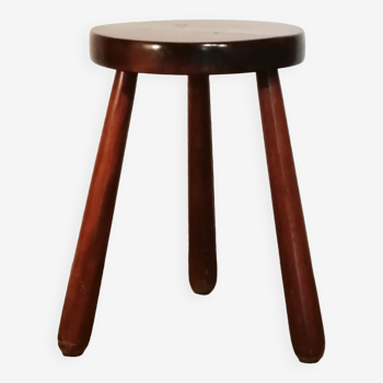 Tabouret tripode en bois vintage 1960