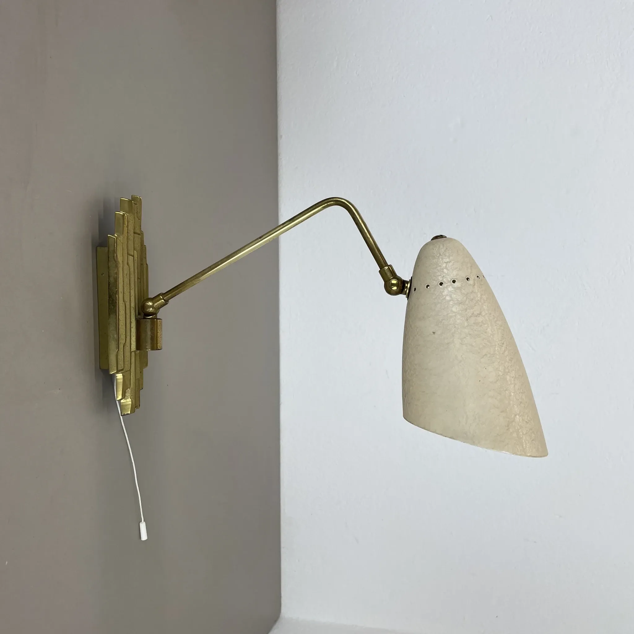 Rare Adjustable Theatre Wall Light in Brass in the Style of Stilnovo, Italy 1950s